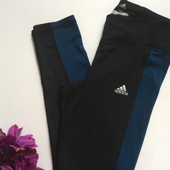 adidas Pants - Adidas Climawarm Leggings (Black/Teal)